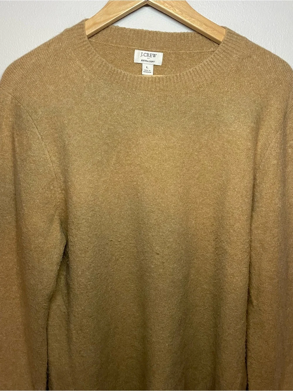J. Crew Men's Crewneck Sweater in Camel Brown
